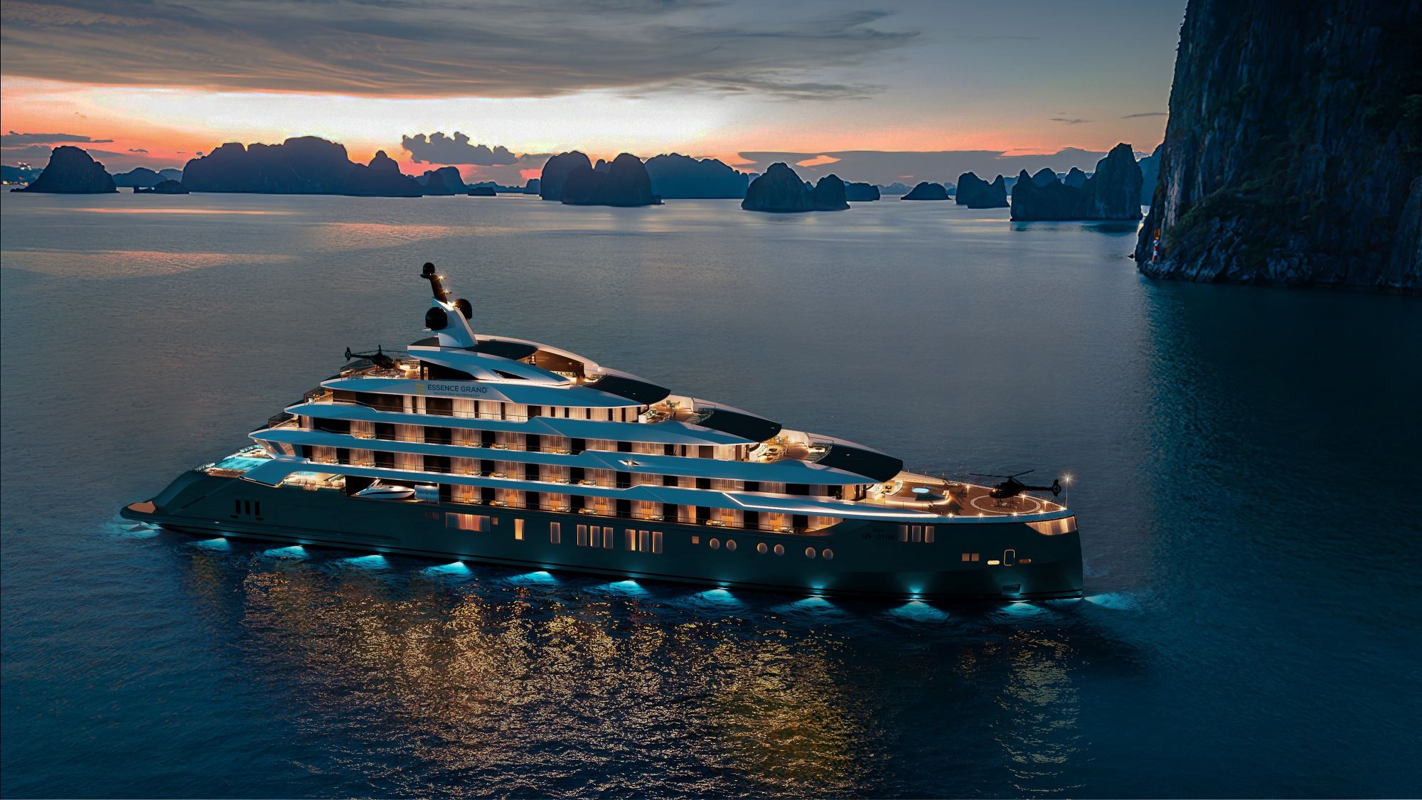 Essence Grand (La Siesta Superyacht) en su destino